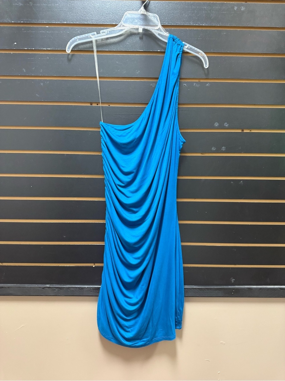 A New Day NWT One Shoulder Ruched Teal Dress Size Large
